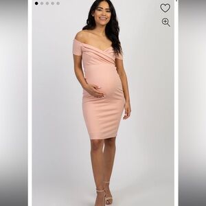 Pink Blush Maternity Dress -blue